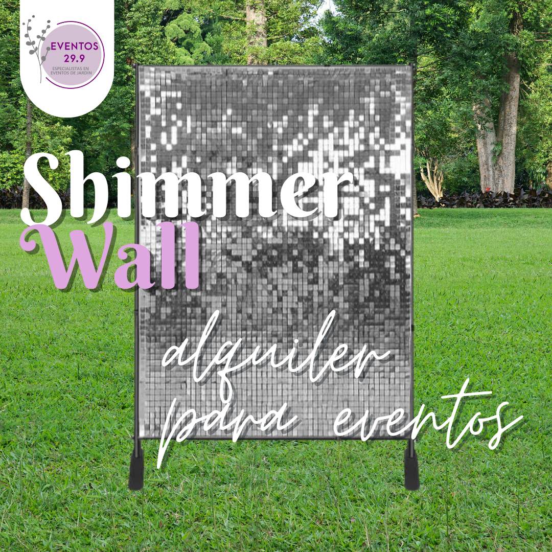 Alquiler de Shimmer Wall Plateado 1.80 x 1.20 mts.