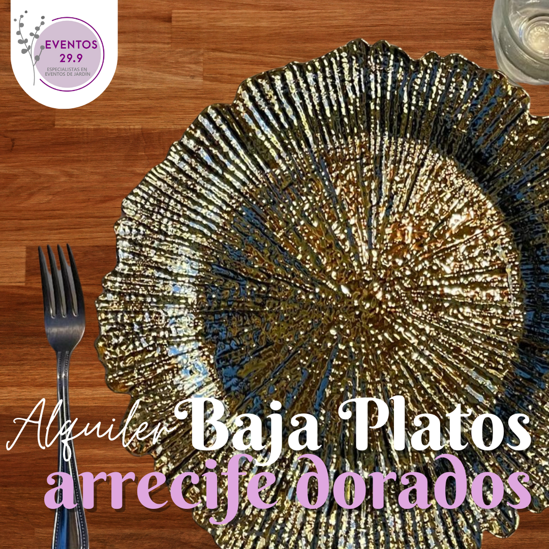 Alquiler de baja platos dorados estilo arrecife