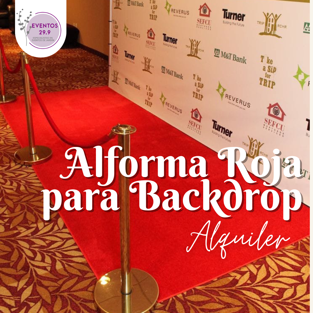 Alquiler de Alfombra Roja  para back drop (3 x1.80 mts.)